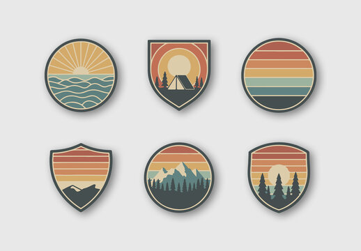 Sunset Badge Design Layout