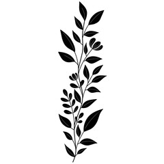 Black and white flowers and leaves 