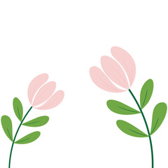pink flower with green leaves