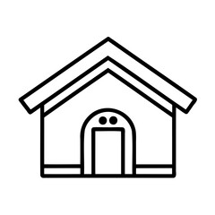 Clean Outline House Icon Symbol for Home and Real Estate Concepts