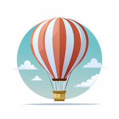 Obraz premium Cartoon Hot Air Balloon In Sky With Clouds