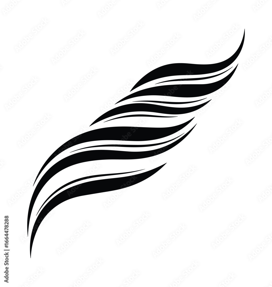 Poster elegant black abstract waves, a design element for graphic projects. a swirl pattern for decoration.