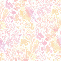 Seamless Pattern, Delicate floral pattern with pastel colors and watercolor effect for backgrounds Stock royalty free