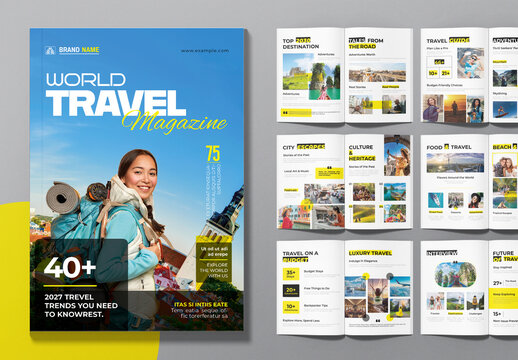 Travel Magazine Template Layout