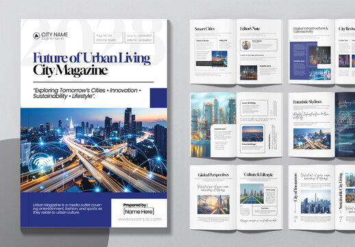 Urban Living  City Magazine Design Template