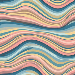 Seamless Pattern, Abstract wavy lines in pastel hues create a dynamic and flowing background image Stock royalty free
