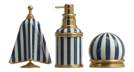 Elegant Bathroom Accessories Set on Transparent Background