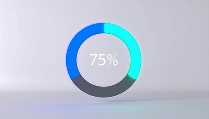 Circular progress bar showing 75%