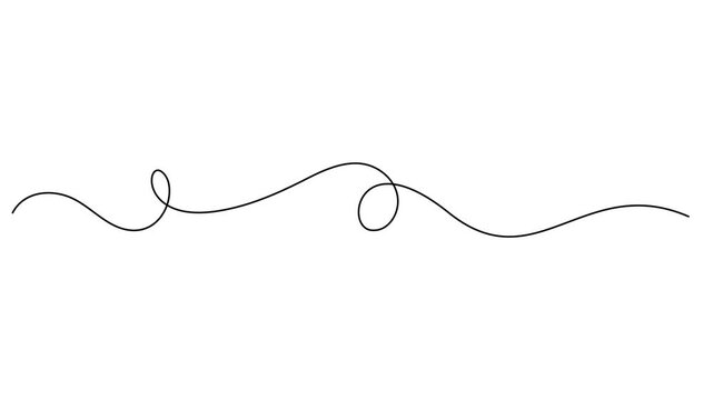 Squiggle line animation continuous one line drawing