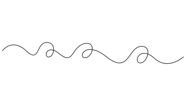 Squiggle line animation continuous one line drawing