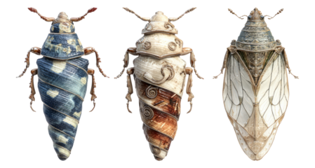 Unique Insect Shells Isolated on Transparent Background for Nature Lovers