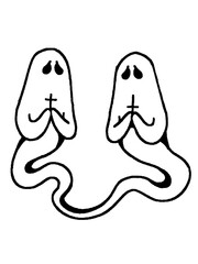 Duo of ghosts with a somber and spiritual expression, sketch art