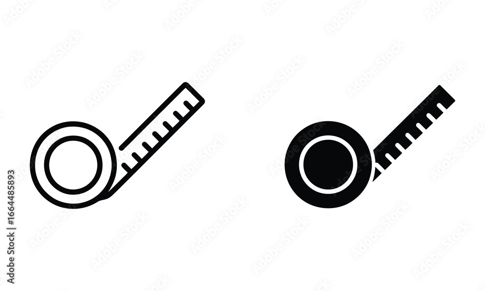 Poster webillustration of a black and white measuring tape, a versatile tool used for accurate length measu