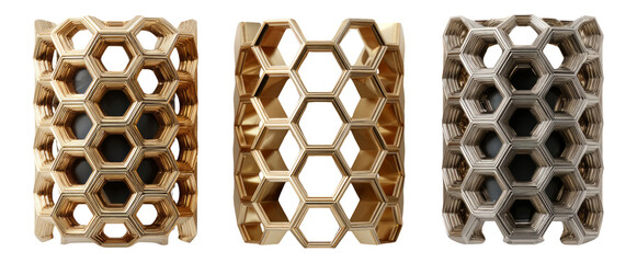 Stylish Honeycomb Pattern Accessories on Transparent Background
