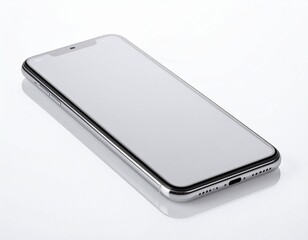 Realistic photo of a modern smartphone on white background. Perfect for technology, mobile app mockup, e-commerce, and digital marketing.