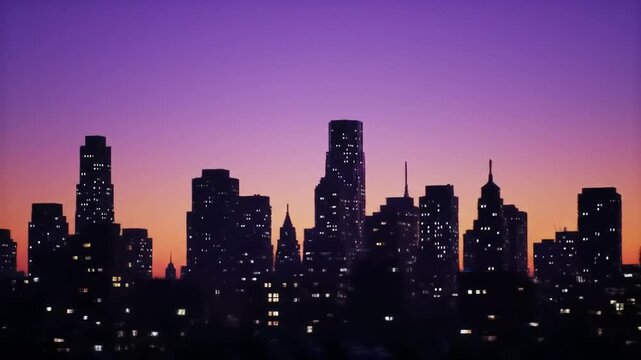 chicago skyline at sunset