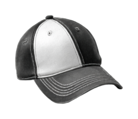 Sporty black and white cap on display modern retail space product, isolated on transparent background, png