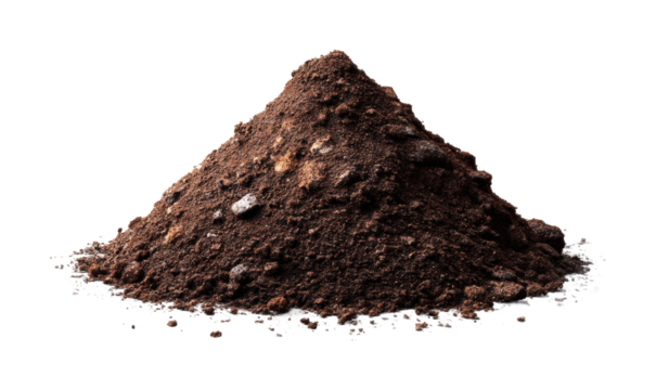 Soil pile creation garden natural environment, isolated on transparent background, png