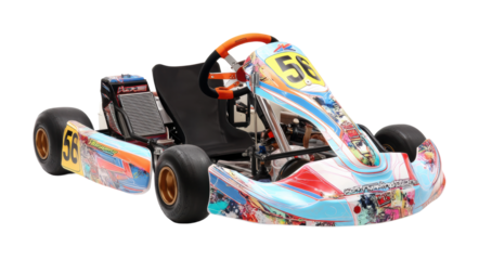 Go-kart racing event for enthusiasts track action sports, isolated on transparent background, png