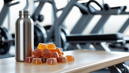 Boost your workout performance with creatine gummies at the gym a healthy fitness snack in a modern environment