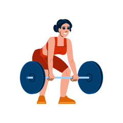 Female athlete lifting weights, embracing strength and fitness