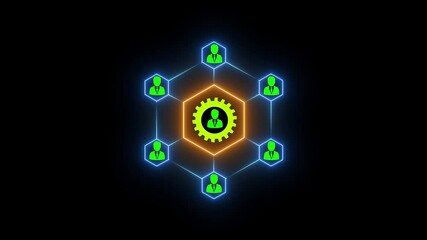 Work group concept. Collection of people within a workplace who collaborate to achieve specific goals, tasks or projects. work group icon isolated on transparent background. 4k render video animation.