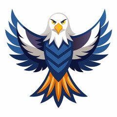 vector illustration of eagle, soaring, abstract