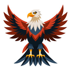 vector illustration of eagle, standing, abstract