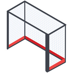 Isometric Soccer Goal Net Icon