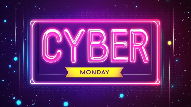 Neon Cyber Monday Sale Banner