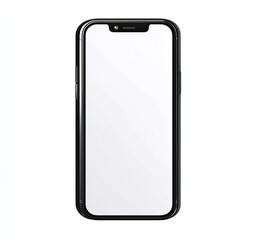 Black smartphone with blank screen, rectangular frame