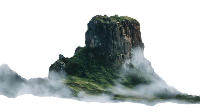 Dramatic Mountain Peak, isolated on transparent background