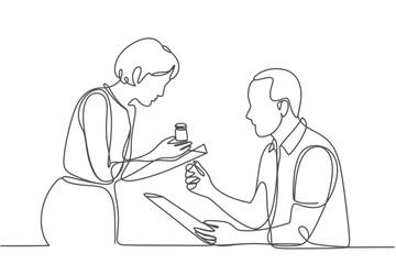 Doctor and patient discussing medication in a medical consultation