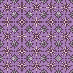 Whimsical Lilac Playful Ornaments geometric seamless pattern