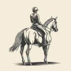 Woman on Horseback in Riding Gear