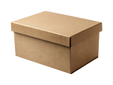 Packaging process for a cardboard box product neutral, isolated on transparent background, png