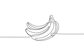 Fototapeta premium Minimalist single line drawing of a bunch of bananas