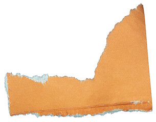 Ripped orange paper torn edges with transparent background paper tear