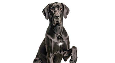 Large Great Dane on white: loyal companion and guard dog.