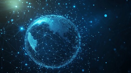Obraz premium Interconnected digital global network