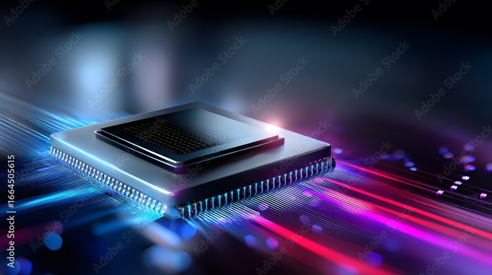 Aufkleber advanced microprocessor with illuminated circuitry
