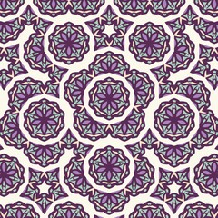 Amethyst Garden Elegant Damask geometric seamless pattern