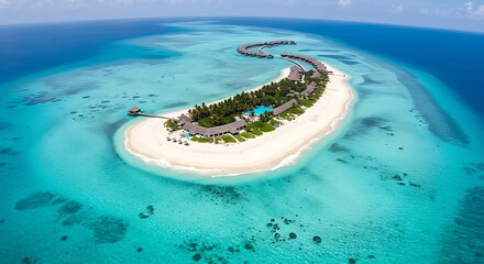 Paradise Found: Aerial View of a Tropical Island Retreat