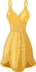 Elegant golden sequin evening gown with deep neckline