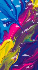 Vibrant chromatic composition: an exploration of blended paint textures and color dynamism in abstract art