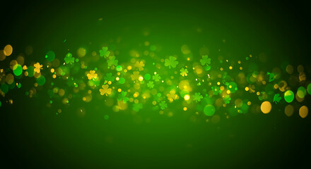 Abstract Green and Gold Bokeh Lights Background