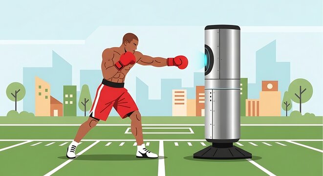 Advanced robotic boxing trainer enhances athlete's performance with innovative technology