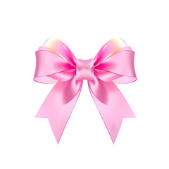 Fototapeta premium Rainbow Reflection Crystal Pink Ribbon PNG