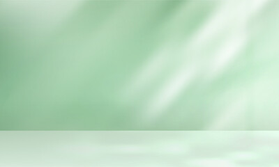 Green background,Studio wall with shadow on podium for product display,Empty interior kitchen room with light on 3d beige floor,Backdrop background mockup scene blur sunlight gradient on cream colour