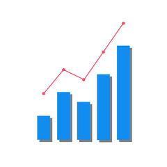Growth bar chart, positive trend, increase in business efficiency.